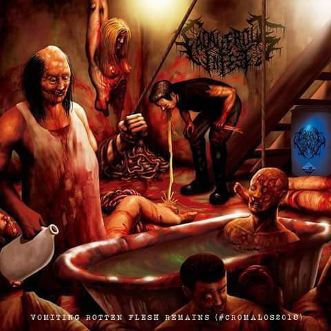 Corrosive Vomit / Cadaverous Infest- Vomiting Rotten Flesh Remains Split CD on Rotten Underground Rec.