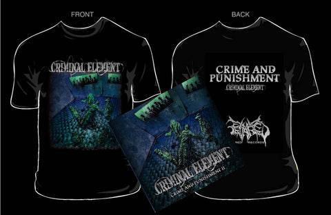 CRIMINAL ELEMENT- Crime..CD / T-SHIRT PACKAGE X-LARGE