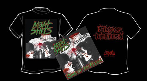 MEAT SHITS- Sins Of The Flesh CD / T-SHIRT PACKAGE M-XXL