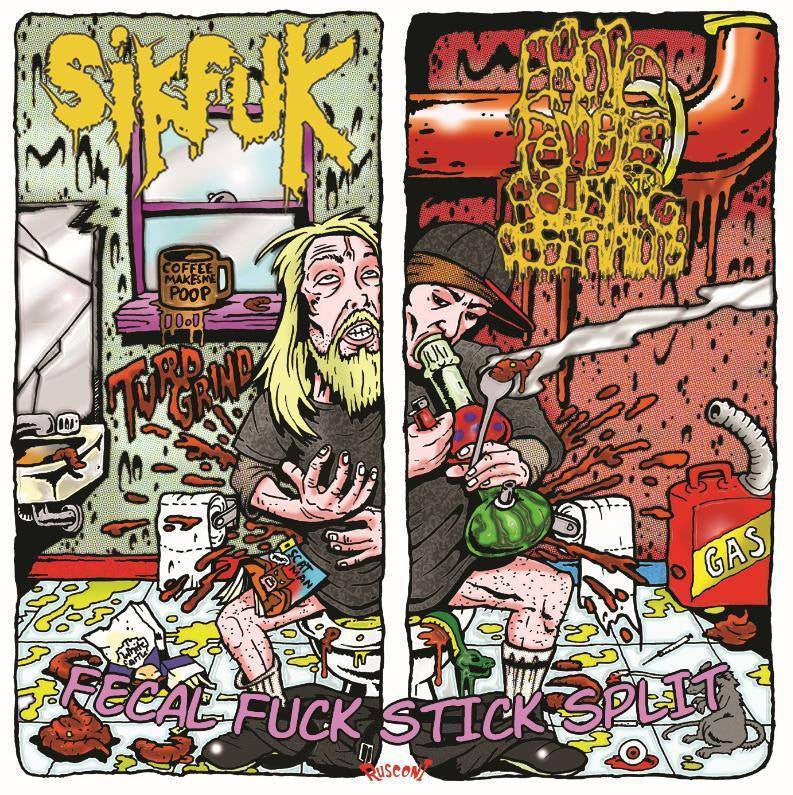 Sikfuk vs E.F.R.O.- Fecal F*ck Stick Split CD on Splatter Zombie Rec.